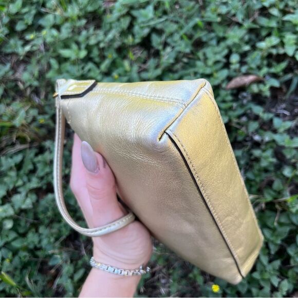 COACH Gold Y2K Shimmer Metallic Turnlock Baguette Hobo Shoulder SoHo Hampton - Picture 10 of 13